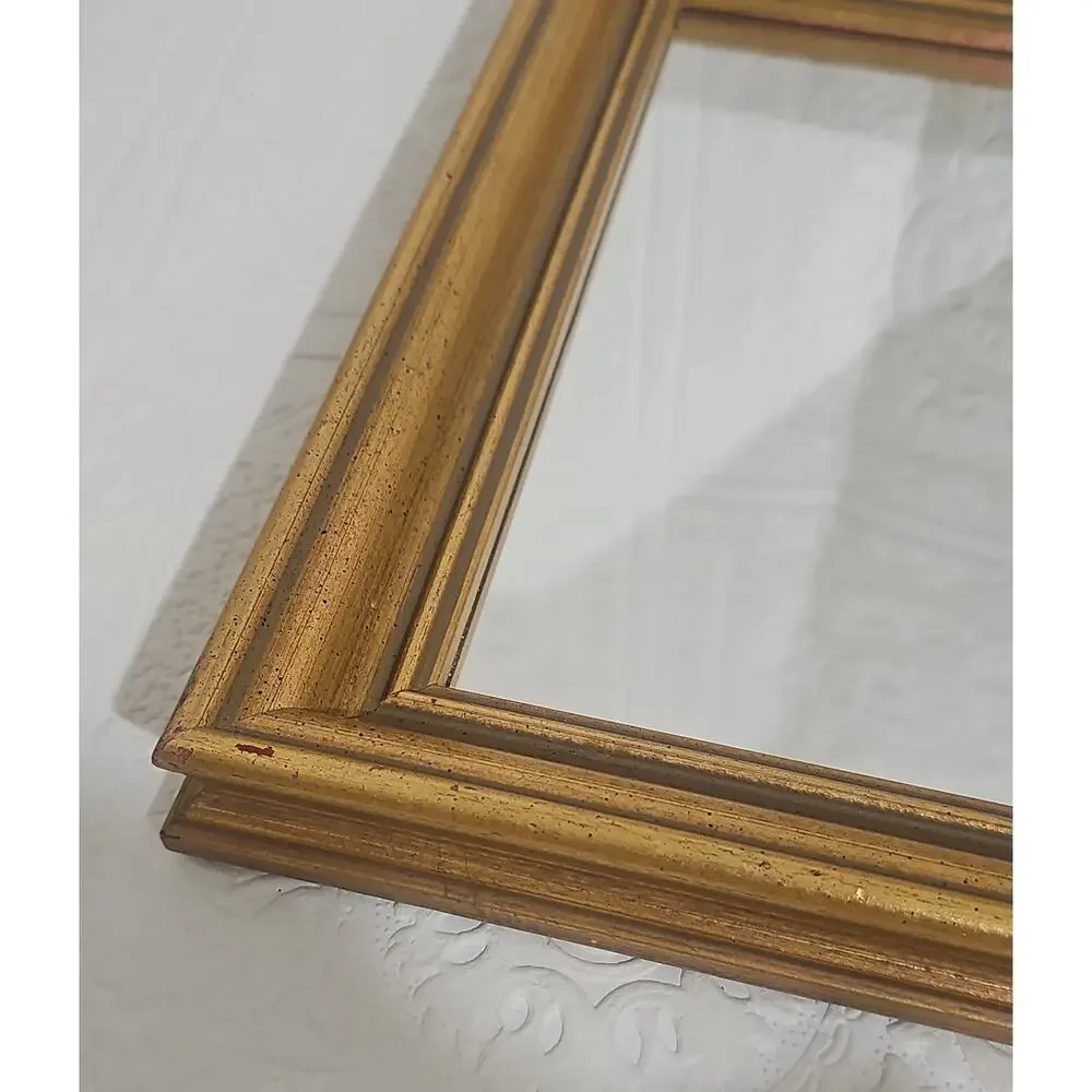 Vintage Gold Wood Frame Mirror 12.5